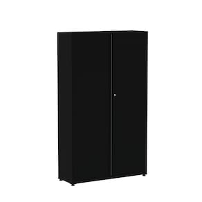 Armário 2 Portas 4 Prateleiras AP403SL Aço Pandin Móveis Preto