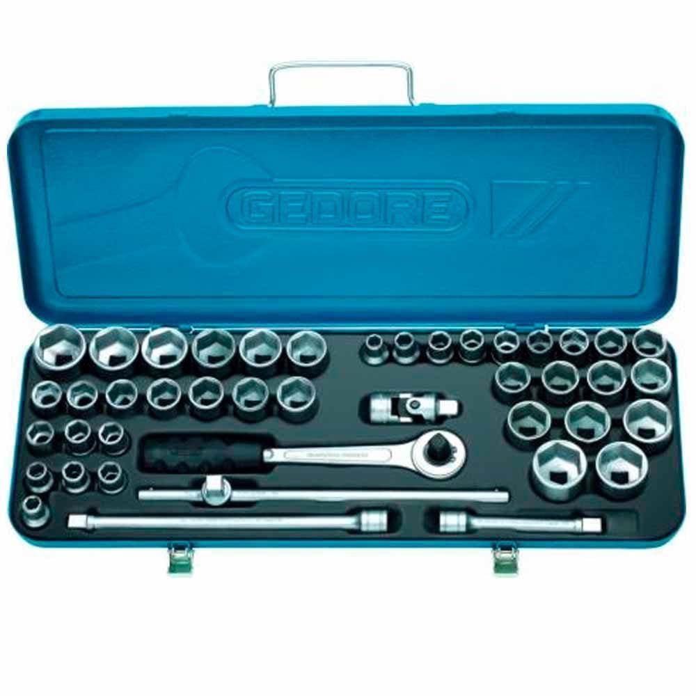 Jogo De Soquetes Sextavado 1/2 Gedore 43 Peças - 015505