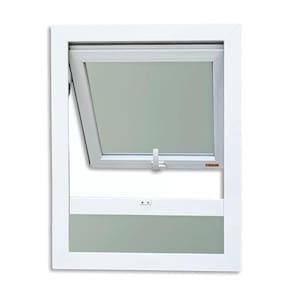 Janela de PVC Maxim-Ar 100x60cm com Bandeira e Vidro Mini Boreal ITEC Brimak Branco