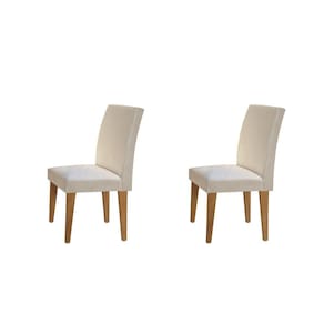 Conjunto 2 Cadeiras Alana Rufato Veludo Creme/Imbuia
