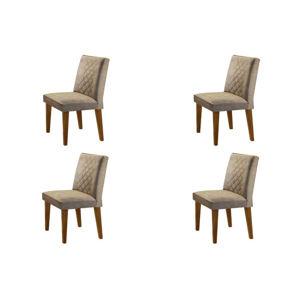 Conjunto 4 Cadeiras Madeira Sofia Rufato Animalle Chocolate/Capuccino