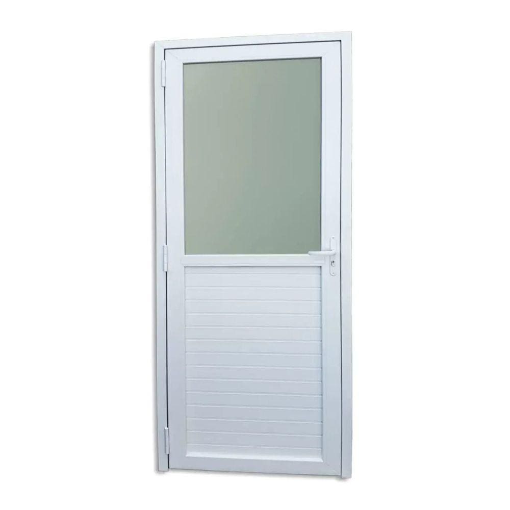Porta de PVC Mista 216x90cm Com vidro Mini Boreal ITEC Brimak Branco