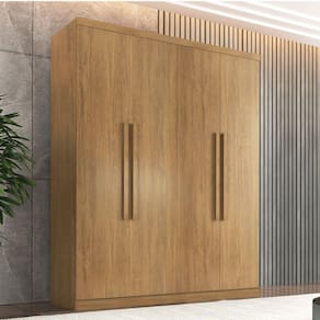 Guarda Roupa Solteiro 4 Portas 3 Gavetas MDF Amsterdã Rufato Imbuia
