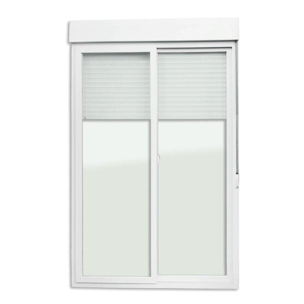 Porta de PVC Integrada 230x150cm Com 2 Folhas e Vidro Liso Temperado ITEC Brimak Branco