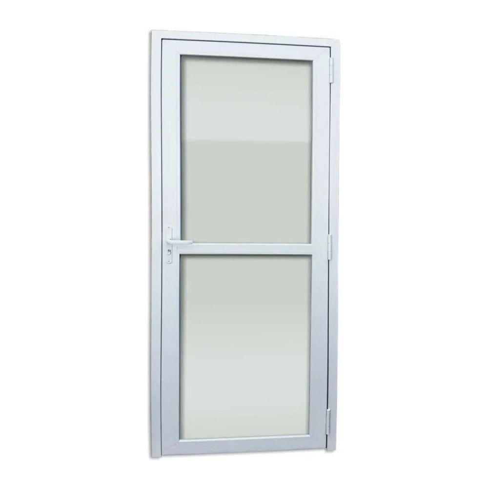 Porta de PVC 216x80cm Com 2 vidros inferior temperado ITEC Brimak Branco