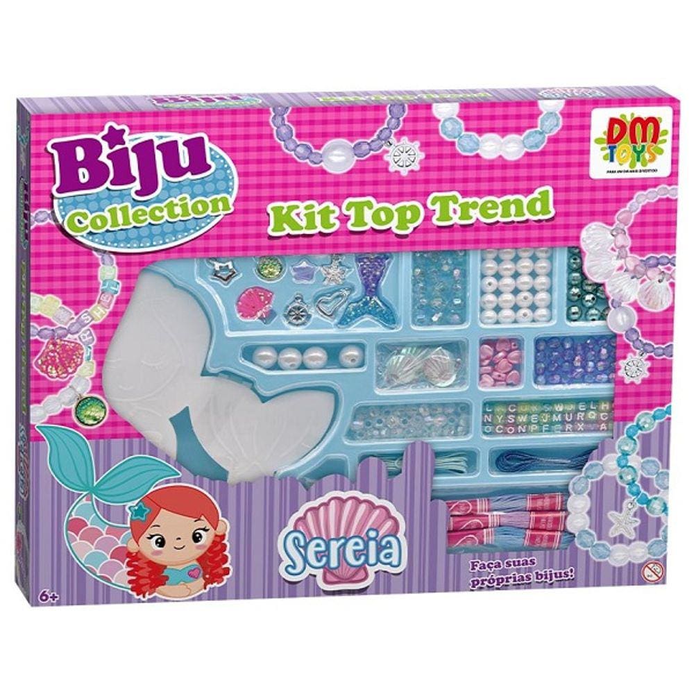 Kit Miçangas para Bijuterias Biju Collection KIT Sereia TOP TREND DM TOYS DMT6537