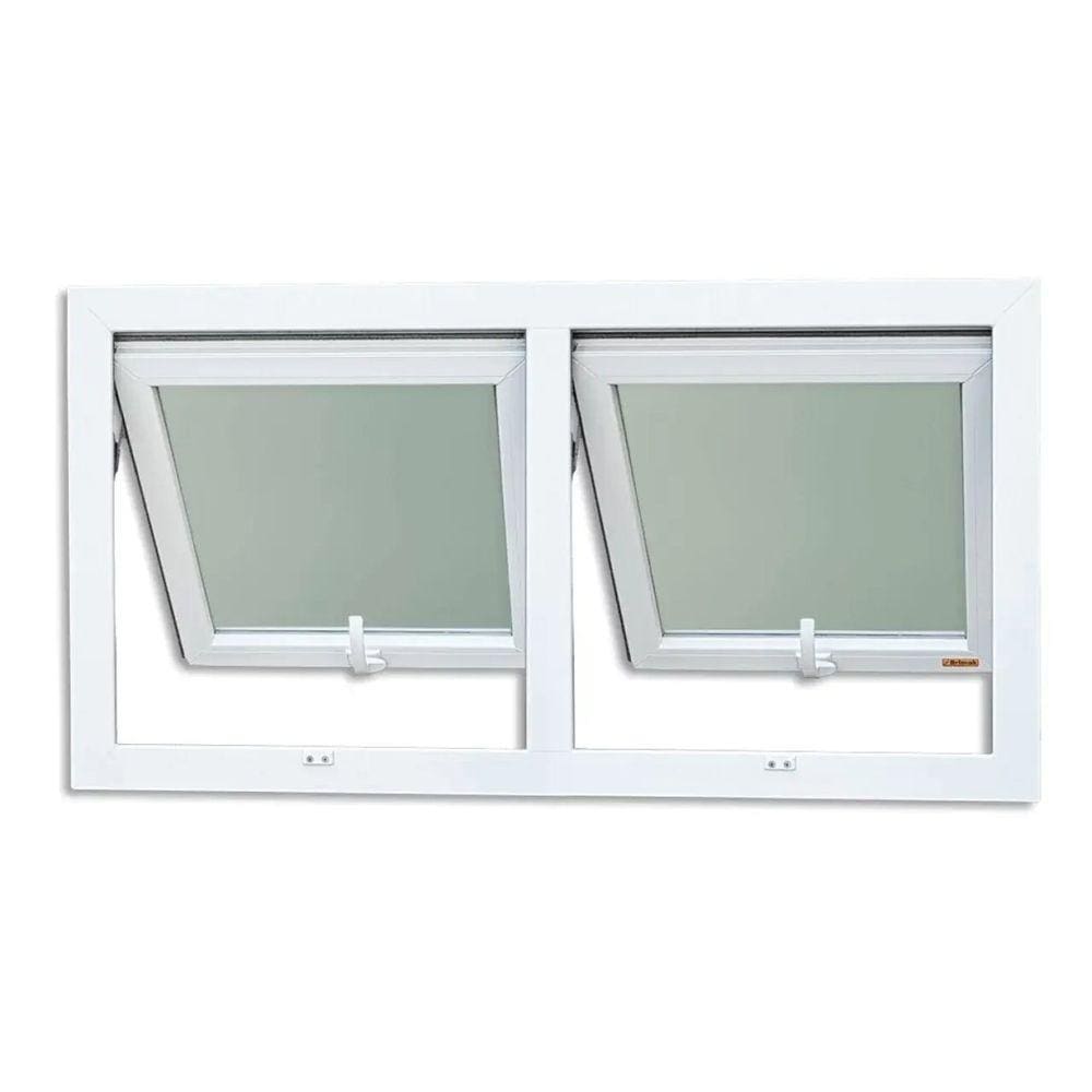 Janela de PVC Maxim-Ar 60x160cm 2 Basculas com Vidro Mini Boreal ITEC Brimak Branco