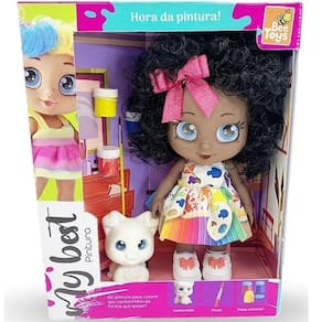 Boneca MY BEST Pintura Negra com Cachorrinho Bee TOYS