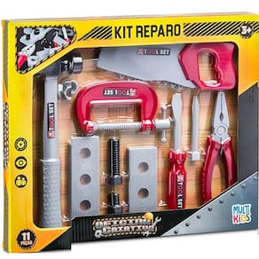 Conjunto Ferramentas Oficina Criativa KIT Reparo 11 Peças Multikids