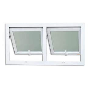 Janela de PVC Maxim-Ar 80x160cm 2 Basculas com Vidro Mini Boreal ITEC Brimak Branco