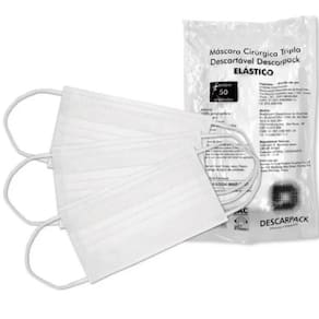Mascara Cirurgica Tripla Descartavel Descarpack 50 Unidades