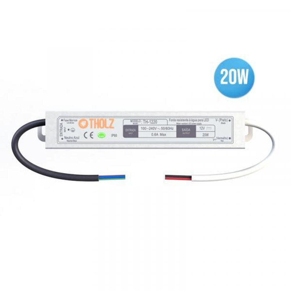Fonte Selada 20W 12V Ip66 - Tholz