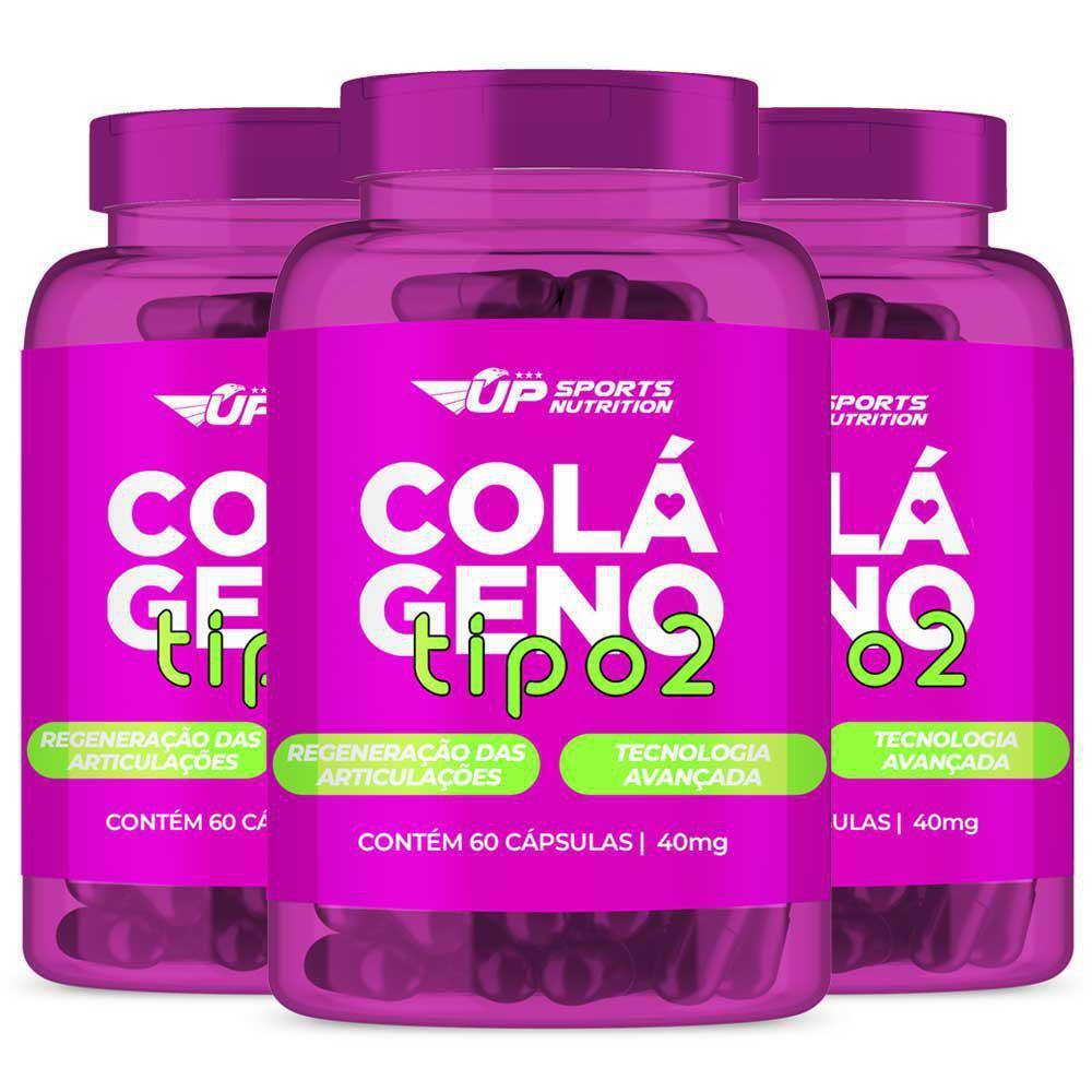 Kit 3 Colágeno Tipo 2 Não Hidrolisado 40Mg 60 Cápsulas