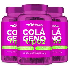 Kit 3 Colágeno Tipo 2 Não Hidrolisado 40Mg 60 Cápsulas