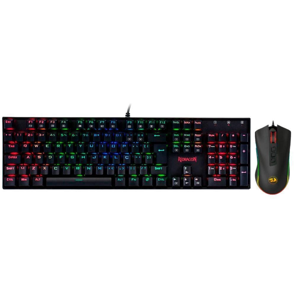 Kit Gamer Redragon - Teclado Mitra Rgb + Mouse Cobra Chroma
