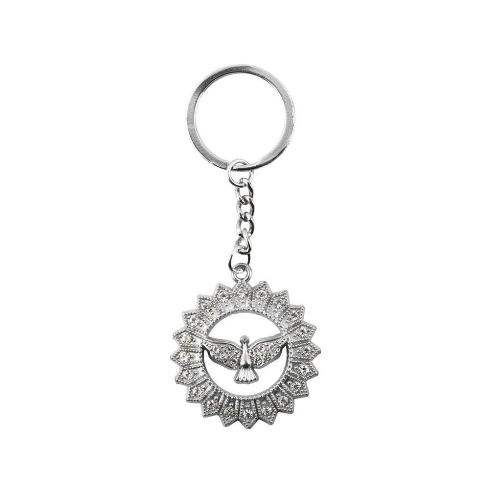 Chaveiro Espírito Santo Aura Prateada Ou Dourada 4Cm