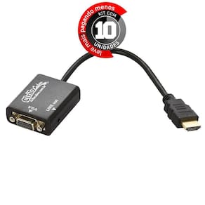 Cabos Conversor Hdmi Para Vga Com Áudio 20 Cm - Kit 10