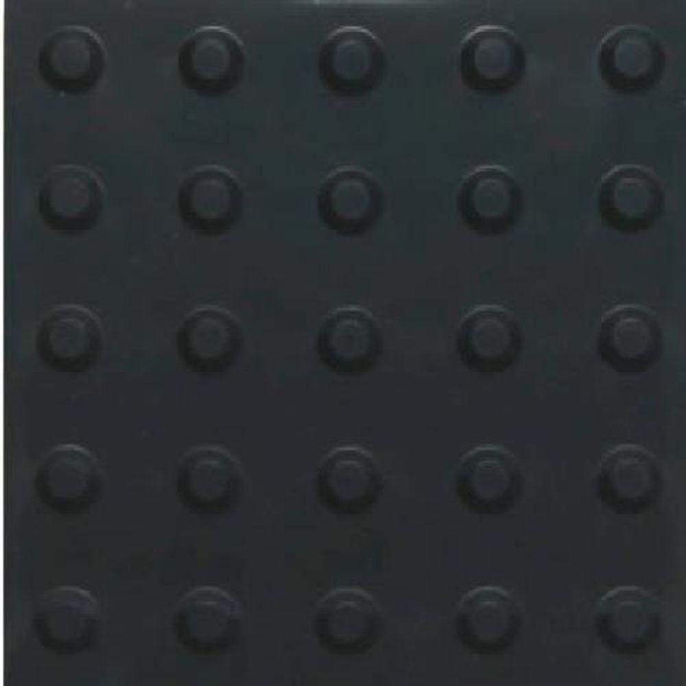 Piso Tátil Pvc Alerta Preto 250X250X5Mm 16 Peças 1M²