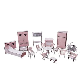 Kit Móveis Em Mdf Princesa 18 Peças Escala Barbie - Darama
