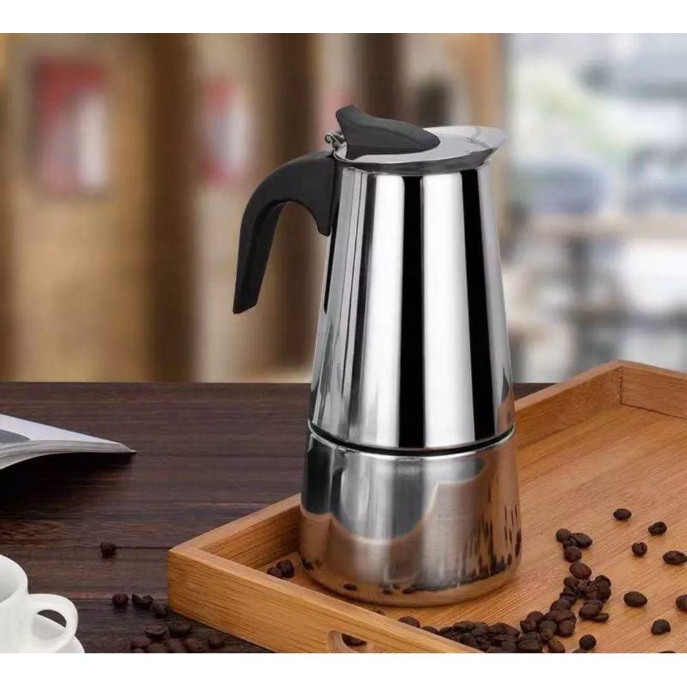 Cafeteira Italiana Aço Inox 450Ml Faz 9 Xicaras De Café