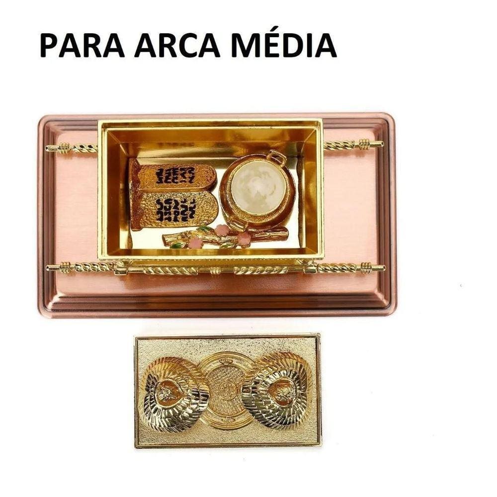 Arca Da Aliança Cristã Metal Luxo M + Utensílios M De Israel