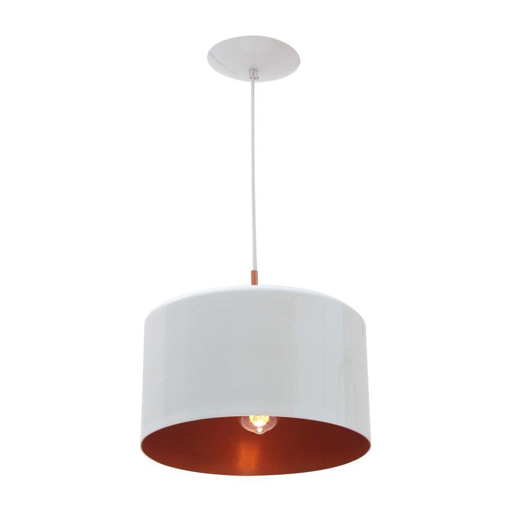 Pendente Bilboquê Poptem Large Aluminio Branco E Cobre