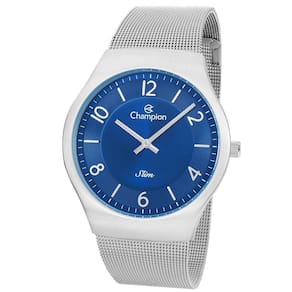 Relógio Champion Masculino Ca21848F Slim Prateado