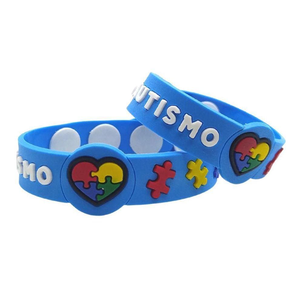 Pulseira De Identificação Autismo Autista Infantil Silicone