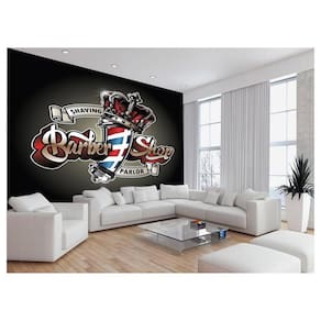 Papel De Parede 3D Barbearia Barber Shop Logo 3,5M Brb18