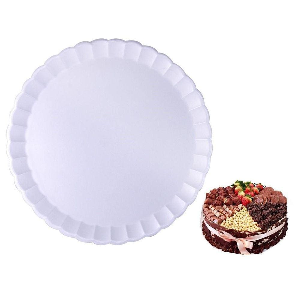 200 Bandeja Isopor Rendada Branca Redonda 19Cm Ultra 1Pct