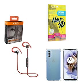 Kit Capinha Motorola G31 Fone Bluetooth E Película 9D