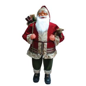 Boneco Papai Noel 45cm Tradicional Com Urso Decoração Natal