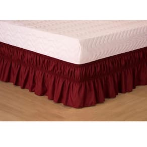 Saia Box C/Duplo Elástico Para Cama Casal Queen/King Vinho