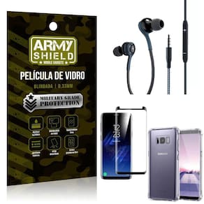Kit Galaxy S8 Plus Fone Extreme+Capa Anti Shock+Película 3D