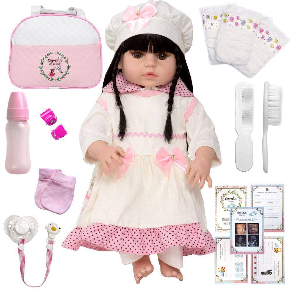 Boneca Reborn Silicone Bebê Realista Senta Menina Morena - ShopJJ -  Brinquedos, Bebe Reborn e Utilidades