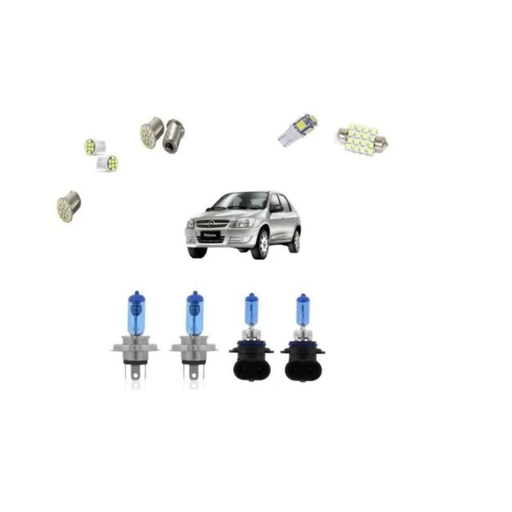 Kit Lâmpadas Led Prisma + Farol E Milha Super Branca 2008