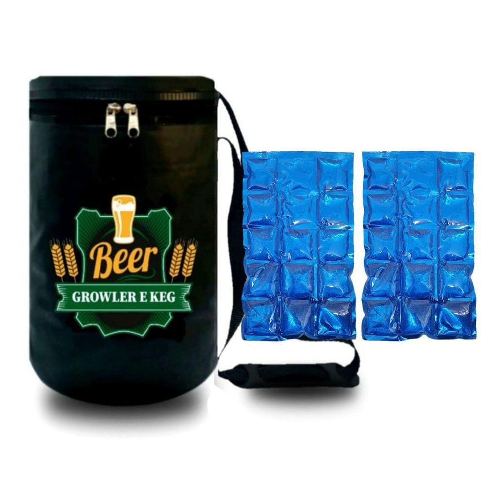 Bolsa Térmica Para Barril 5L Keg + 2 Cartelas Gelo Gel