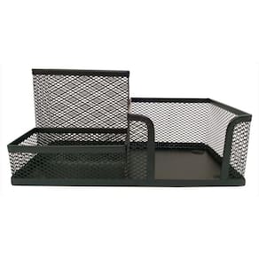 Kit Organizador Para Escritório Com 3 Partes Preto
