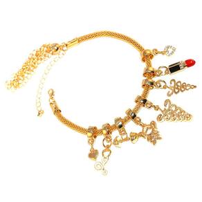 Pulseira Berloque Fisioterapia Fisio Batom Folheado 18k