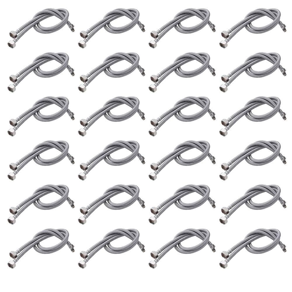 Engate Rabicho 80cm Monocomando Par Kit 20 Unidades Misturador Flexivel Mangueira Torneira Agua Quente Fria Par Banheiro Cozinha