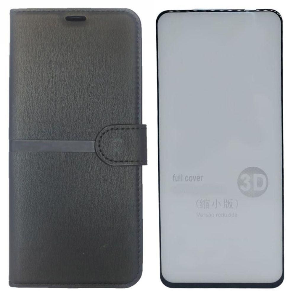 Kit Capa Carteira Compatível Com Motorola G13 / G23 / G53 + Película 3D