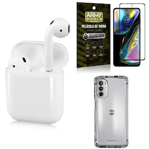 Capinha Moto G82 + Fone Ouvido Bluetooth Ly122 + Película 3D