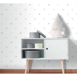 Papel Parede Lullaby Pegadas Azul 2281 - Rolo: 10M X 0,53M