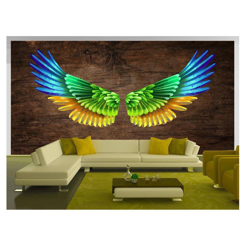 Papel De Parede 3D Arte Asas Selfie Insta Cores 3,5M Tra230