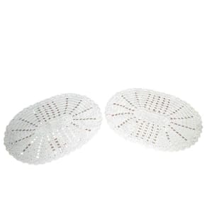 Par De Tapetes Em Crochê Oval Liso - Amazonita