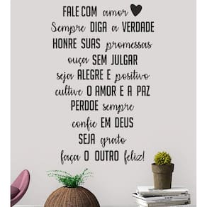 Adesivo Parede Quarto Frase Fale Com Amor Seja Grato Perdoe