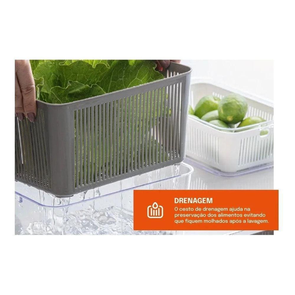 Pote Hermético Com Cesto Escorredor E Válvula De Ar 4225Ml