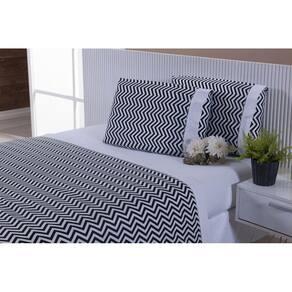 Jogo De Lençol Cama Viúva 100% Algodão 4 Peças Chevron