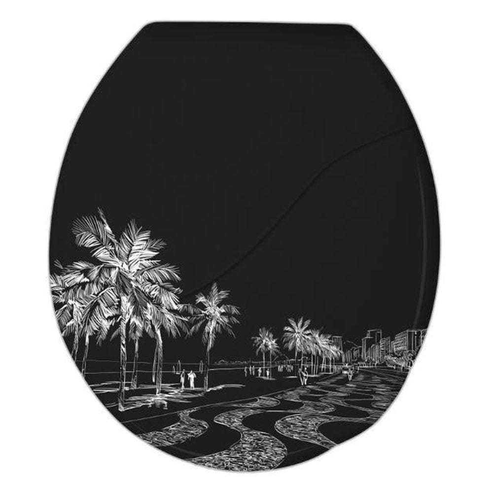 Assento Sanitário Oval Almofadado Decorado Bellart Durin