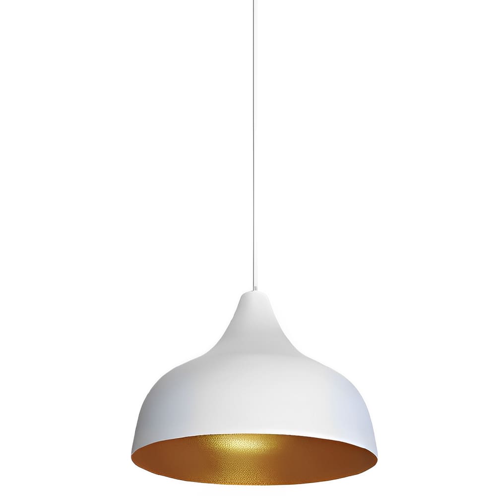 Luminária Pendente Jupter Branco Com Dourado Stilo Lustres